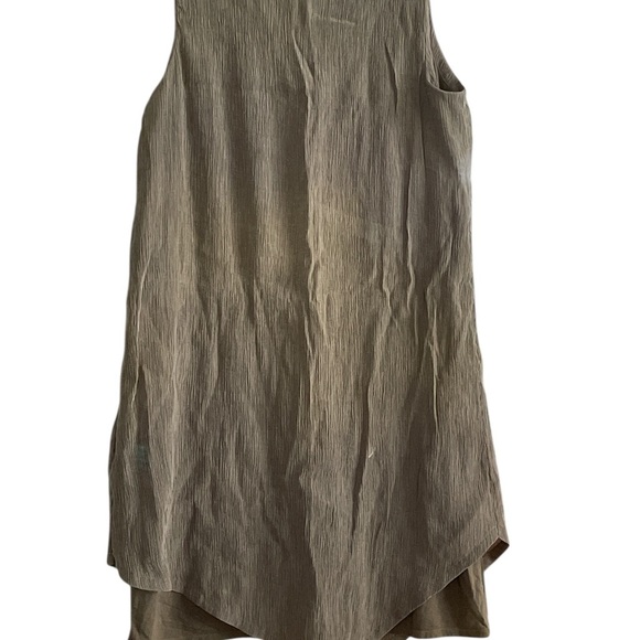 Purejill Olive Green Asymmetrical Sleeveless V-Neck Dress - Picture 2 of 4